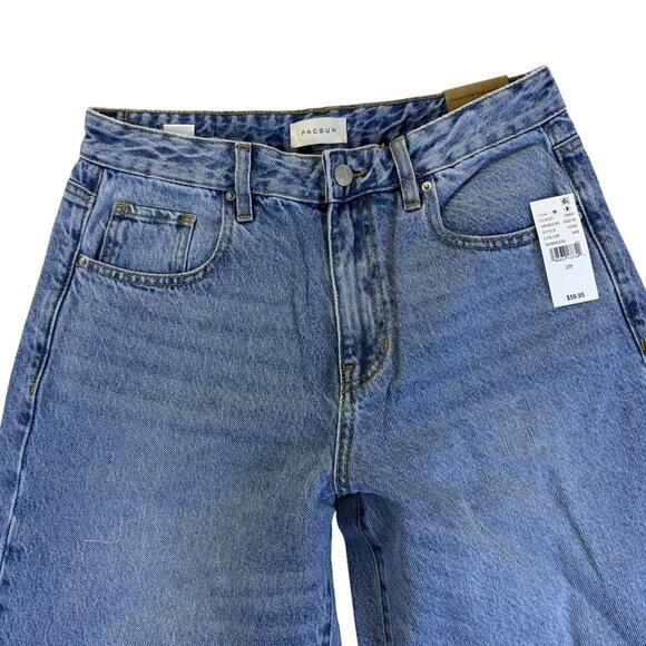 Pacsun Women’s Blue Denim High Rise Baggy Wide Leg Authentic Jeans Size 28 - New - Picture 3 of 13
